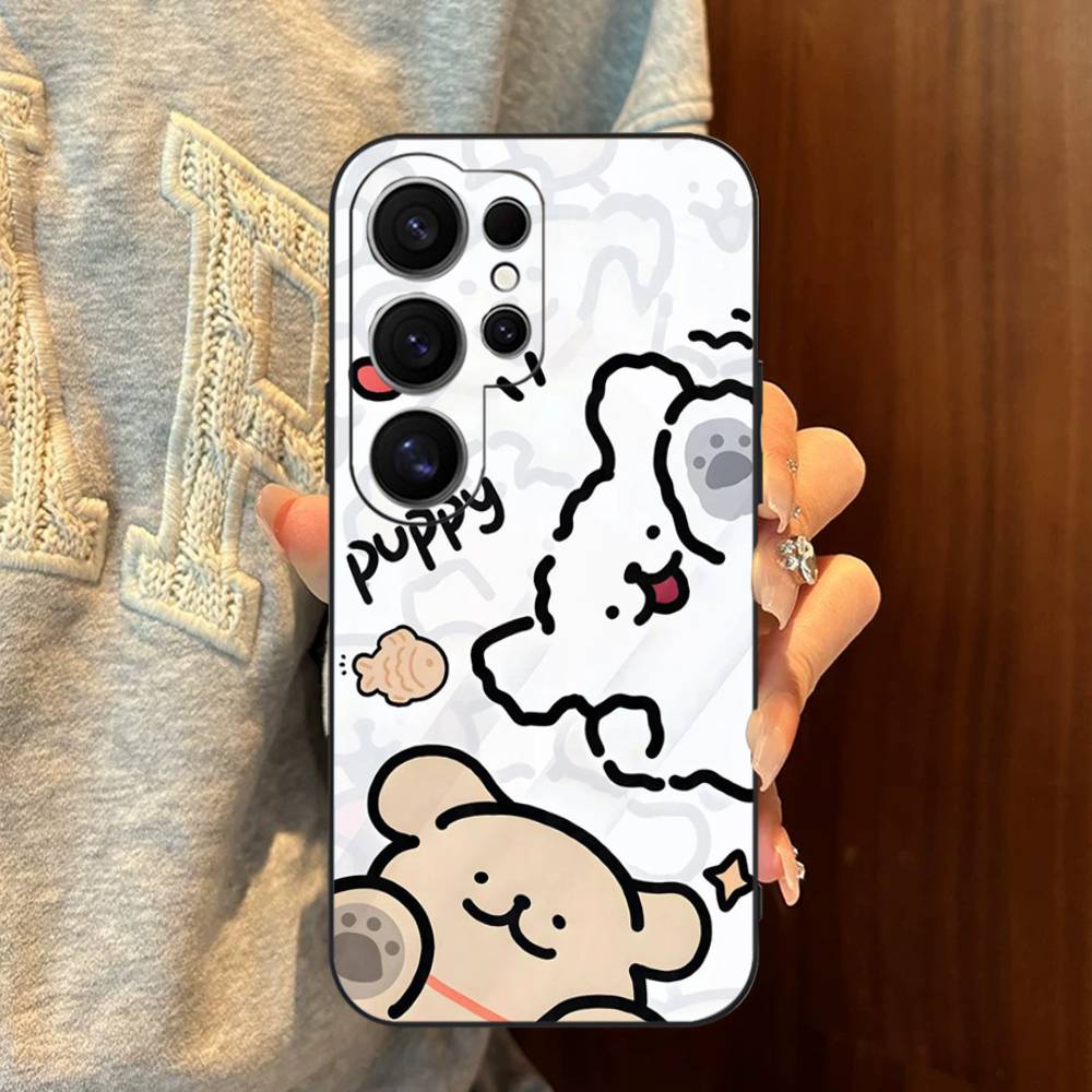 Maltese Cute Line Puppy Dog Phone Case For Samsung S 24 Fe 25 Ultra Plus 20 Lite 21 30 22 23 24 22 Ultra 5G Fundas