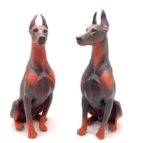 Doberman Pinscher Model Cognitive Ability Burrs-free Smell-less Action Figure Toy Doberman Pinscher for Children