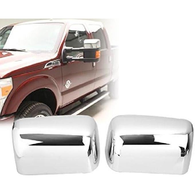 2X Chrome Side Door Half Top Mirror Cover Trim for 2008-2016 Ford F250 F350 F450 F550 Super Duty