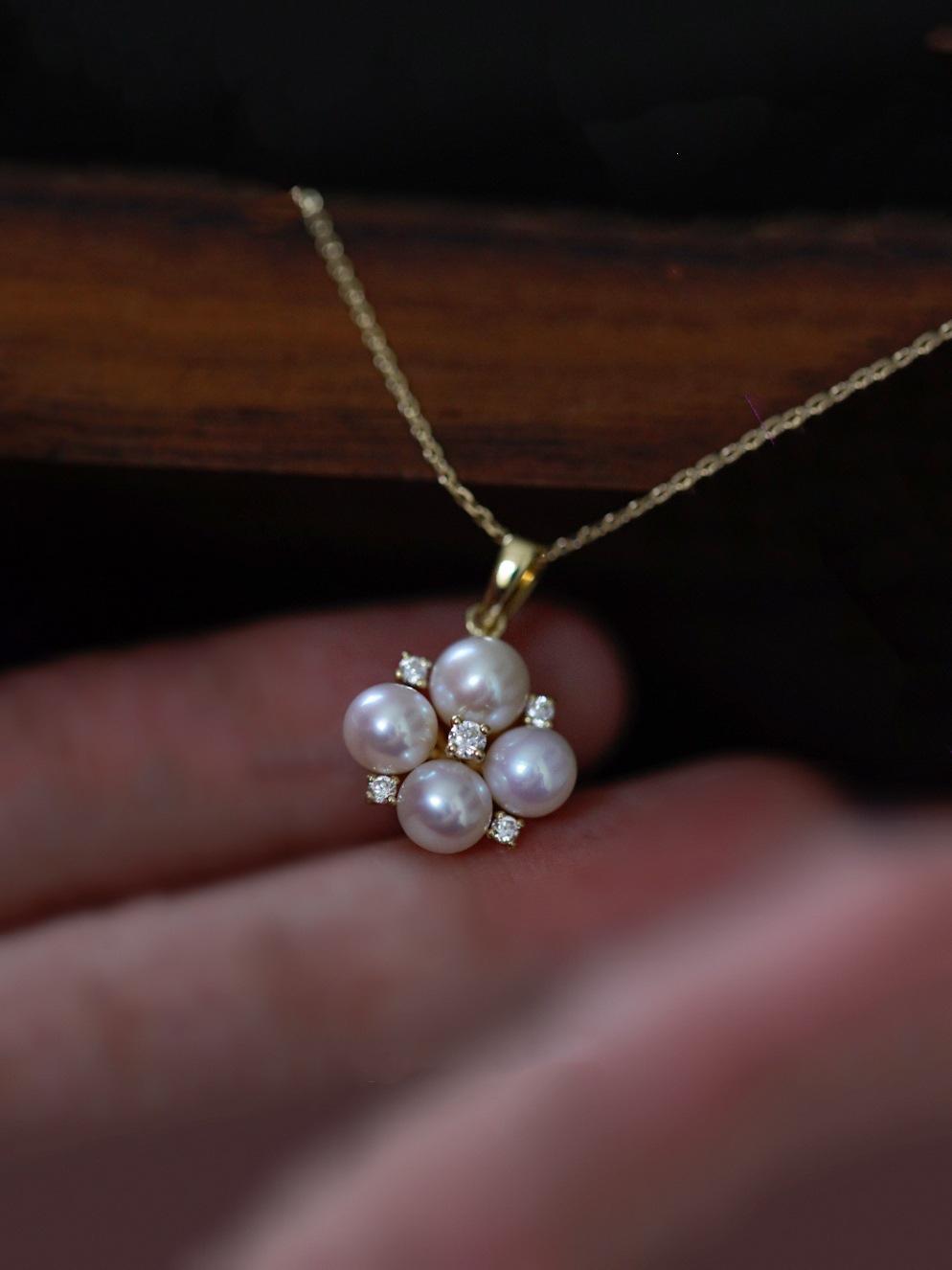Meilun 14K Gold-Plated S925 Sterling Silver Pearl Zirconia Collarbone Necklace - Elegant Retro Pendant for Women 925 Silver