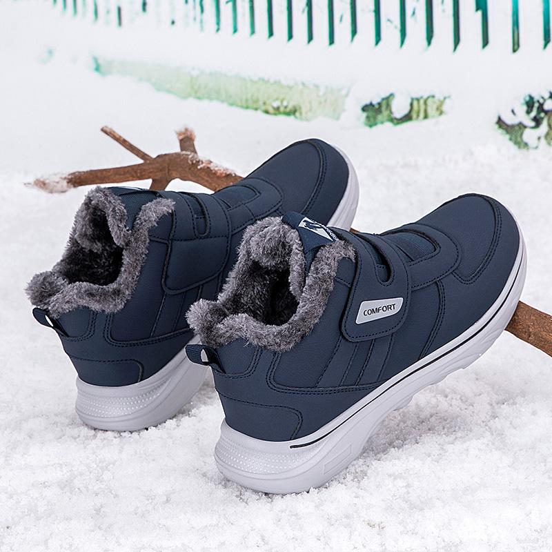 Winter Men's Sneakers Thick Plush Warm Men's Snow Boots Lightweight Men's Ankle Boots Men's Outdoor Cotton Boots
