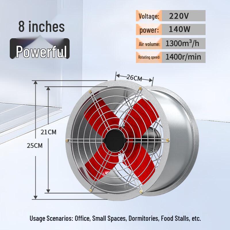 Aokewen 8-inch Industrial Duct Exhaust Fan