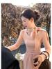 Elegantes koreanisches Herbst-Damen-Set: Kleid mit hohem Bund, Schleife und langen Ärmeln mit Nischen-Design-Gefühl