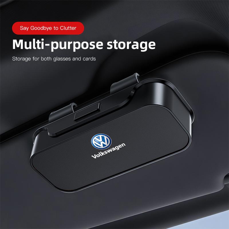 Valve Stems Caps Keychain Car Glasses Clip Sunglasses Box Sun Visor Eyeglasses Card Ticket Holder For Volkswagen VW RLine R Golf zw4