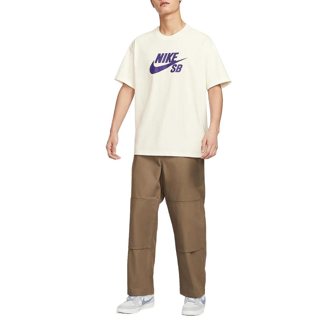 Nike T Shirts Men's Beige Crew Neck Moderate Straight Fit CV7540-133