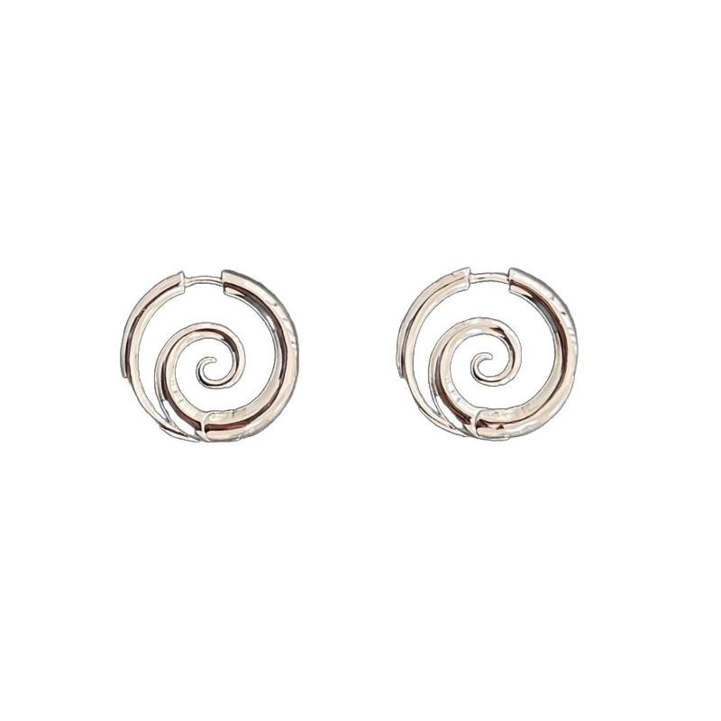 Minimalist Smooth Spiral Hoop Earrings in The Shape of A Snail, Stylish Ear Accessories