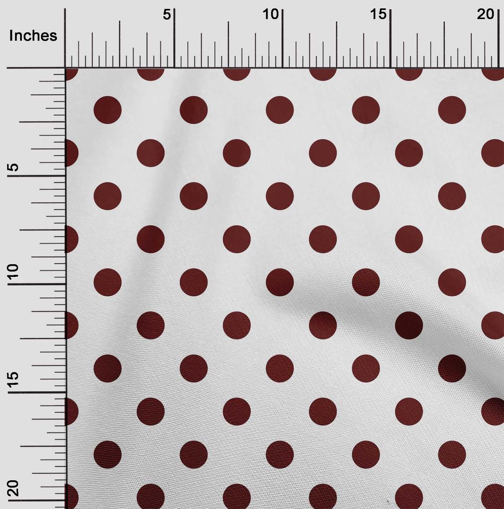 oneOone Cotton Flex Chocolate Brown Fabric Polka Dots Dots Sewing Fabric By The Yard Printed Diy Clothing Sewing Supplies 40 Inch