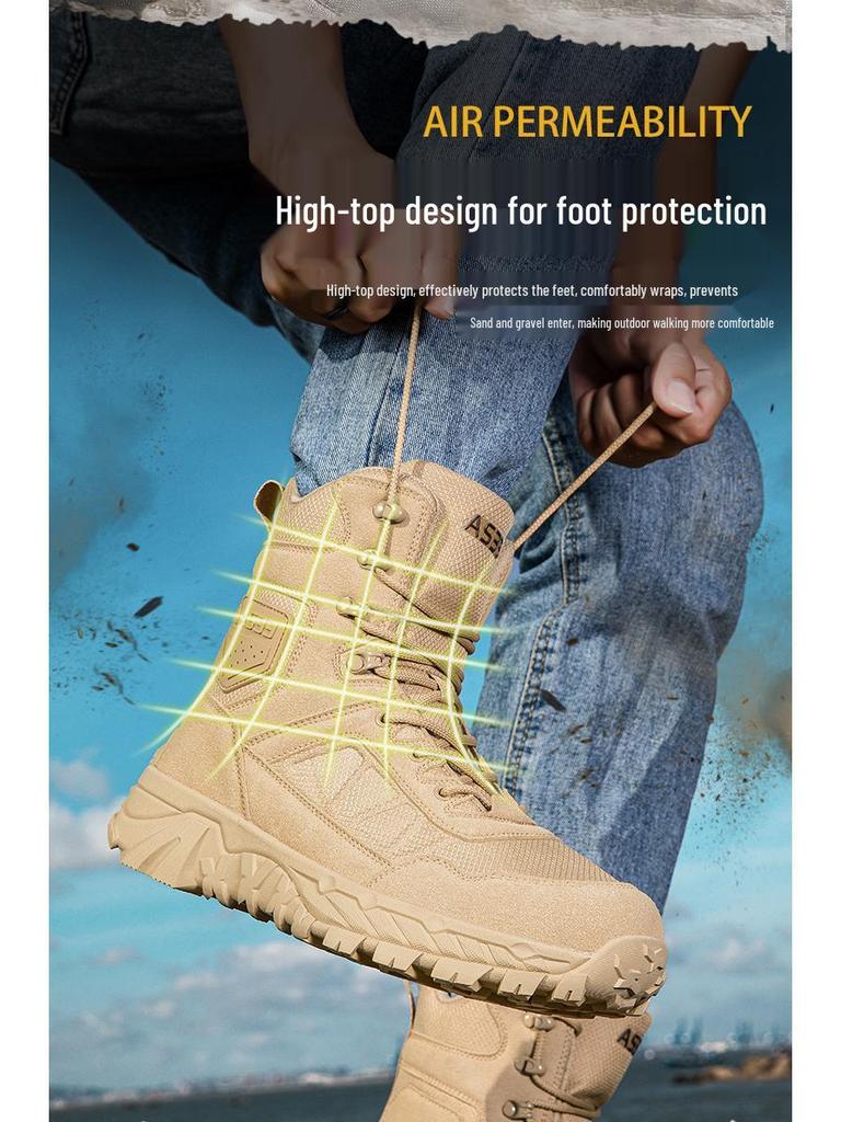 Herren Outdoor Hohe Taktische Stiefel - Langlebig, Schmutzabweisend, Ideal für Wandern und Bergsteigen