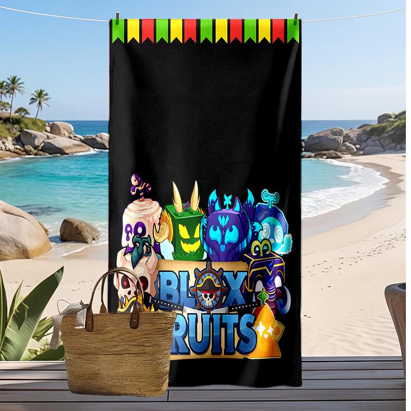 Asciugamano da Spiaggia Quick Dry Stampato Blox Fruits Asciugamano da Bagno Super Assorbente Morbido Leggero per Piscina Viaggi Estivi