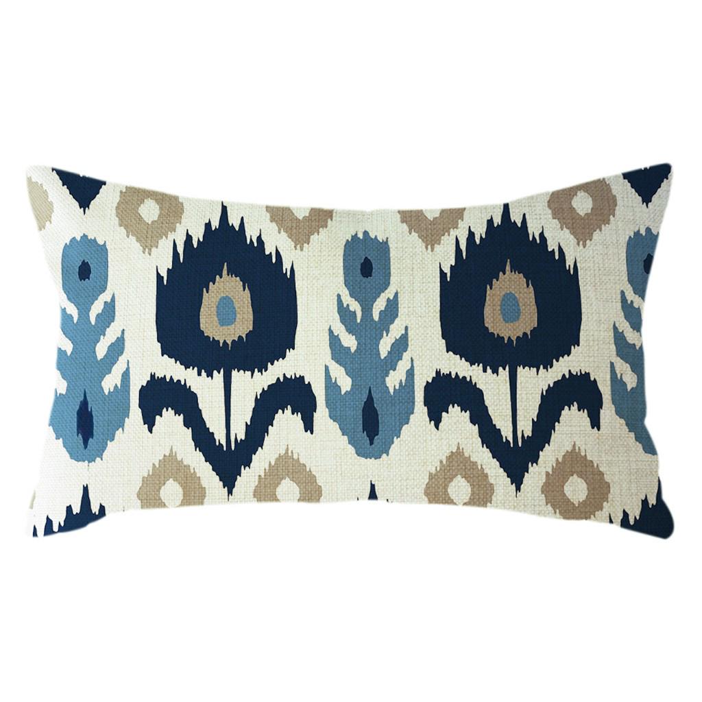 Minimalistischer geometrischer Kissenbezug aus Leinen, 30 x 50 cm, Kissenbezug für Zuhause