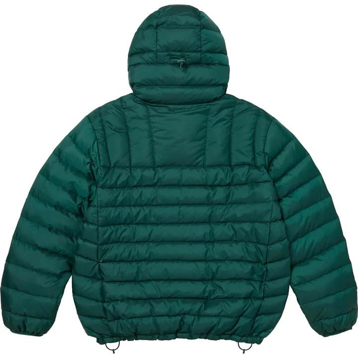 Supreme Micro Down Half Zip Hooded Pullover Dark Green