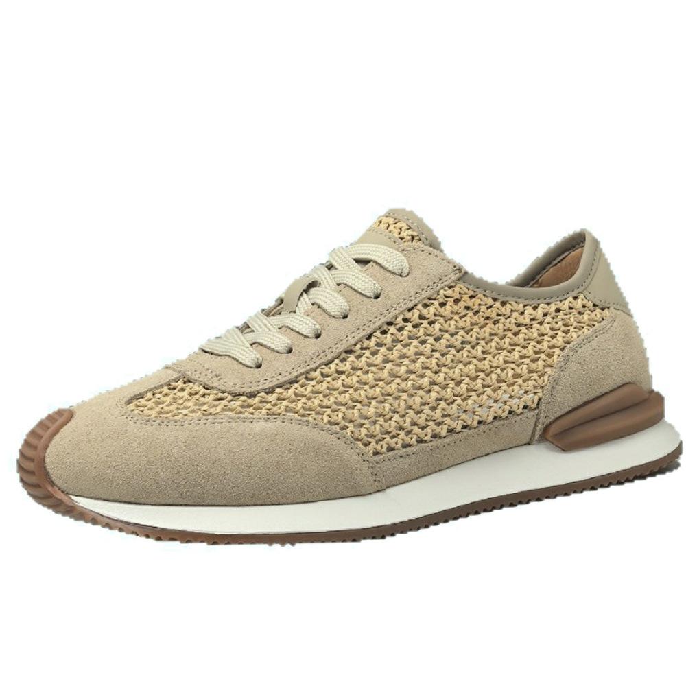 Boys' White Board Shoes Men's Shoes Summer Hollow Breathable Men's Shoes Men's Casual Shoes