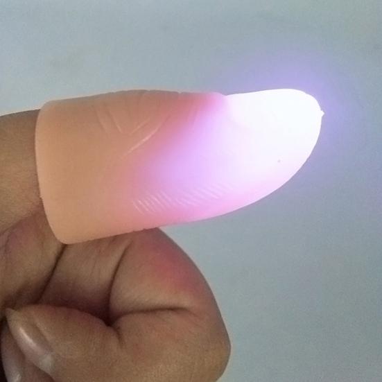2Pcs Super Bright LED Magic Trick Props Light Thumbs Fingers Luminous Lamps