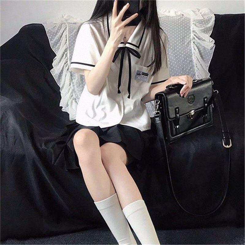 JK Summer College Style Slim Fit Short Sleeve Shirt for Japanese High School Students