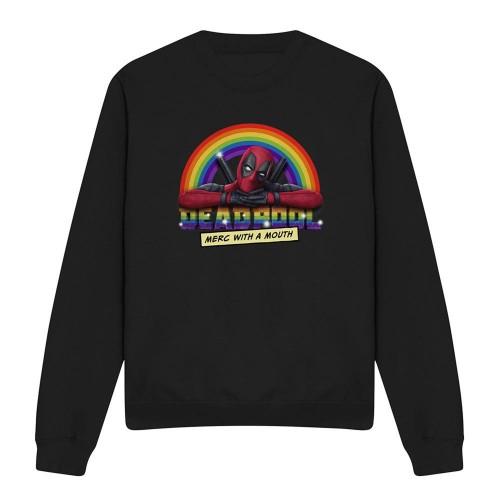 Deadpool Unisex Adult Merc With A Mouth Rainbow Sweatshirt