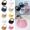 Linen Cotton Fashion Sun Hats Visor Hat Unisex Summer Portable Clip Style Outdoor Parent-Child Hollow Top Sunshade Hat 54-58cm