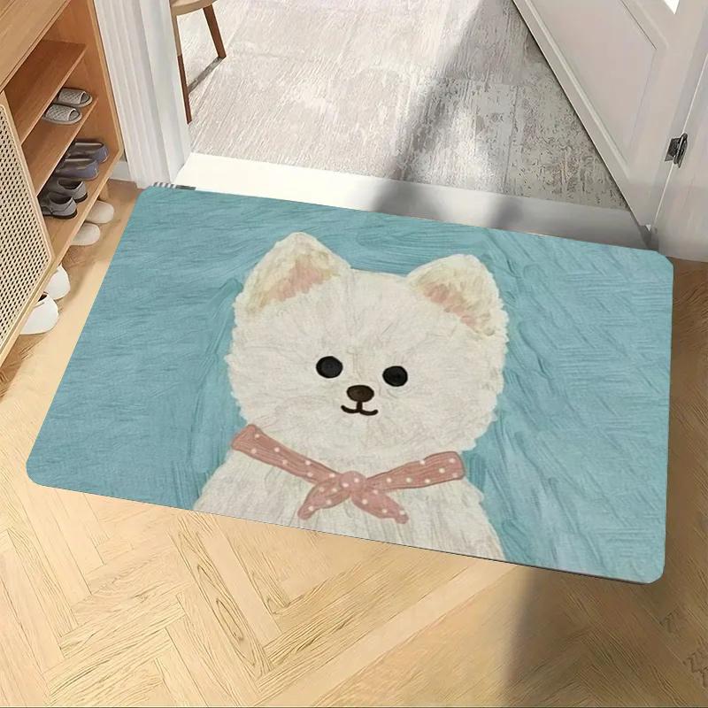 Cute Puppy Carpet AntiSlip Foot Rug Home Decoration Doormat Bedroom Living Room Entrance Door Mat Fashionable and Beautiful