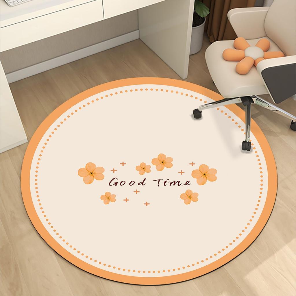 Circular Anti Slip Floor Mat Computer Chair Absorbent Floor Mat Swivel Chair Protective Mat Study and Home Chair Quick Drying Mat