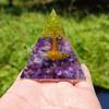 Amethyst Crystal Pyramid Healing Orgonite Chakra Energy Orgone Ornaments Home