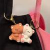 Porte-clés magnétique pour couple avec motif chiot ne quittera jamais, mignon et joli pour sac d'école, bijoux, cadeau pendentif