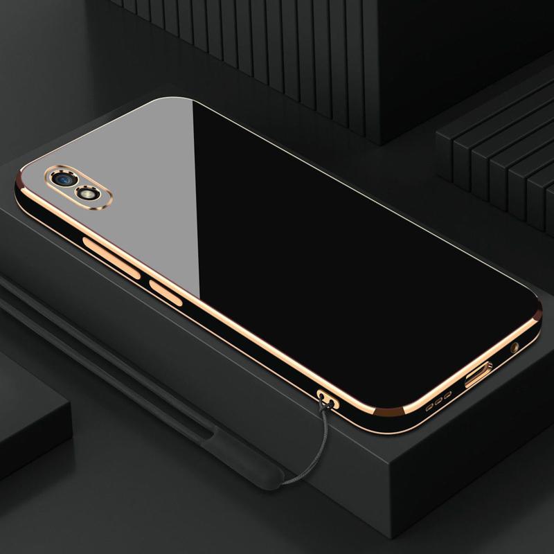 For Redmi 9A Sport Case Luxury Square Plating Redmi 9A 9AT 9i Phone Case ShockProof Silicone Back Cover Fundas