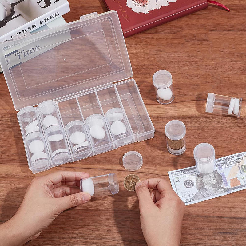 New 30mm Clear Plastic Roll Coins Storage Tube Protective Tube Holder Coins Collect Protect Gross Ware Tools