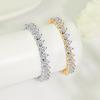 Popular three-claw tennis bracelet women's copper-plated real gold color-preserving high-quality inlaid zircon bracelet