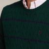 Polo Ralph Lauren FW23 Gestreifter Logo-Stickerei-Zopfstrickpullover Herrenpullover Grün MNPOSWE16821652-300