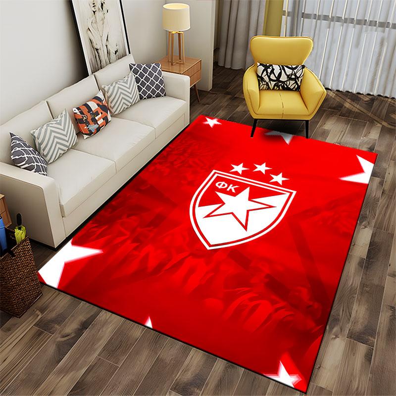 Red Star Emblem Design Carpet suitable as a non-slip mat for the living room or bedroom sofa