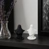 Matte Black Ghost Statue 3D Printed Cute Figurine, Minimalist Home Decor, & White Unique Artistic Design Dual Colors, Stable Base for