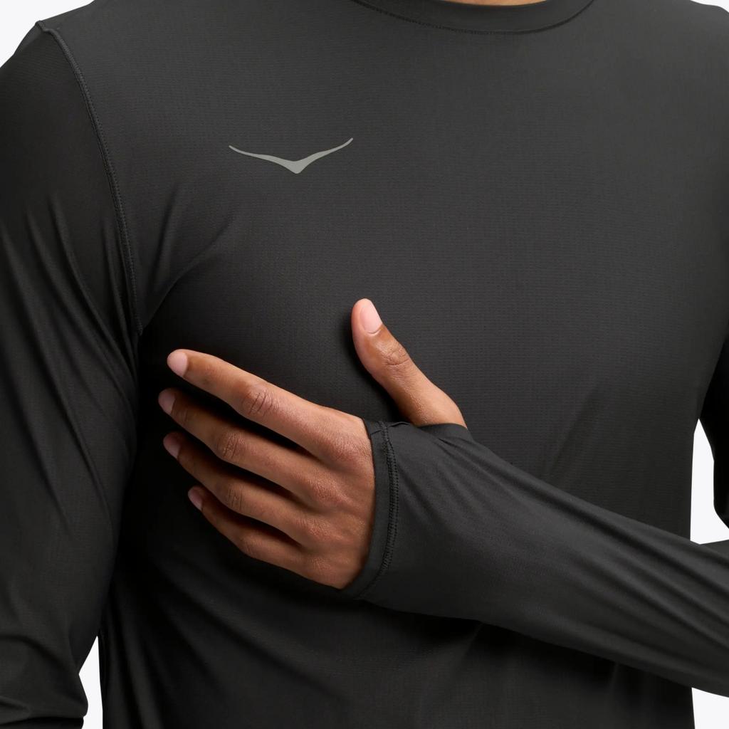 HOKA One One T Shirts Men's Black Crew Neck Moderate Straight Fit 1175772-BLK