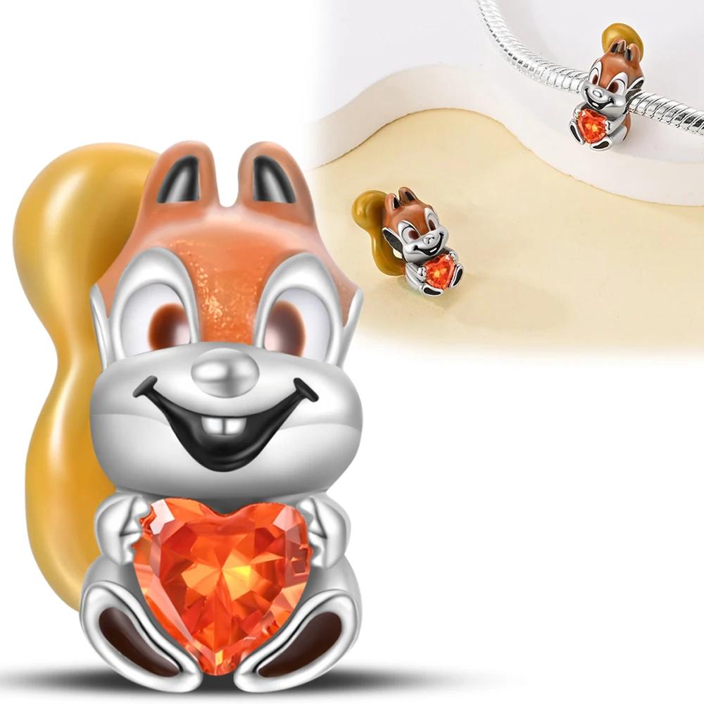 Copperanimal Pet Series Charm Penguin Owl Hugging Heart Beads For Women'S Bracelet Diy Jewelry Making Gift