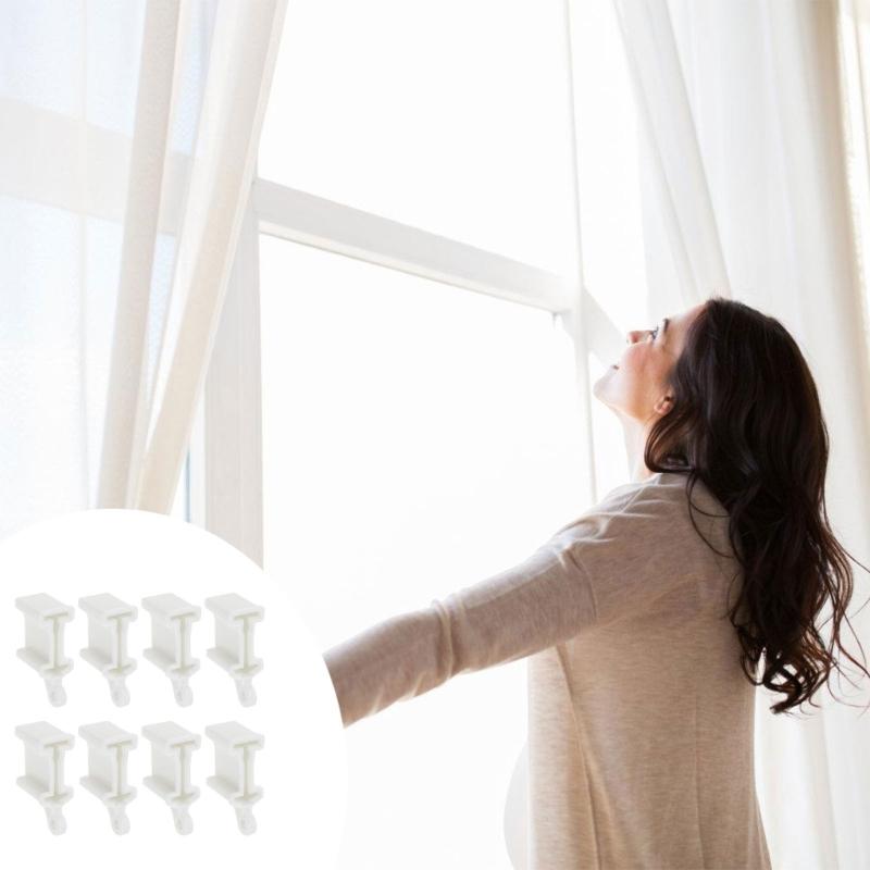 8Pcs Plastic Flexible Bendable Curtain Track End Stops Replacement Curtain Track Fittings End Caps for Smooth Operation
