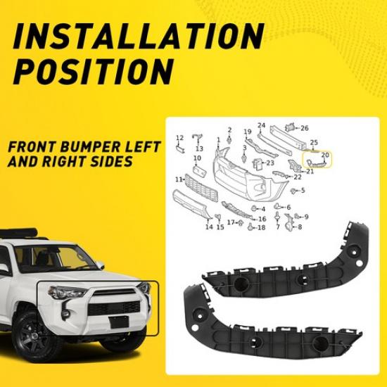 Bumper Retainer Set For 2014- Toyota 4Runner Front 5211535153 5211635152