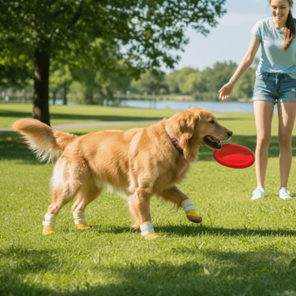 Rubber Sole Dog Mesh Shoes Breathable Dog Footwear Fashion Dog Paw Protectors  Outdoor Walking