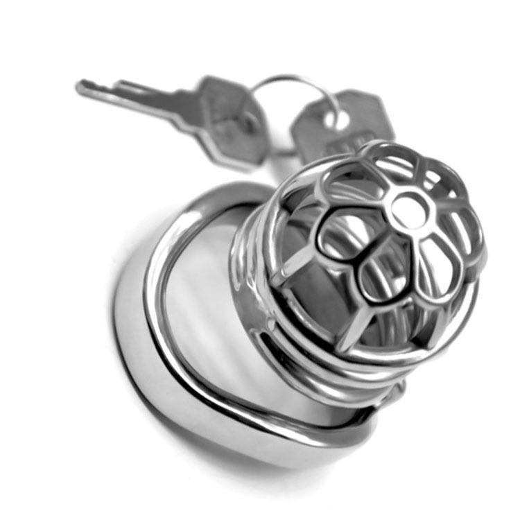 FRRK 60mm Sm Sex Toys Lock Penis Cage with Keyholder Male Chastity Device Curved Cock Ring Chastity Cage 304 Stainless Steel