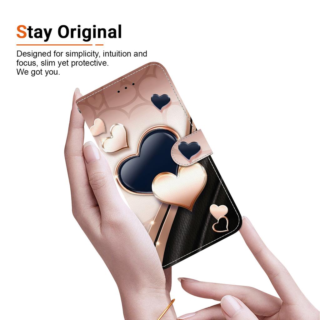 Handmade PU Leather Flip Case for Honor X6a Anti-Slip Shockproof Cover with Wrist Strap & Heart/Rose Cat Designs