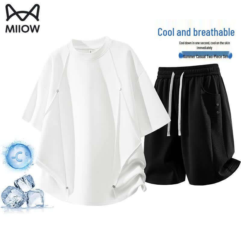 Men s Cooling Ice Silk Casual Sport Set 8XL