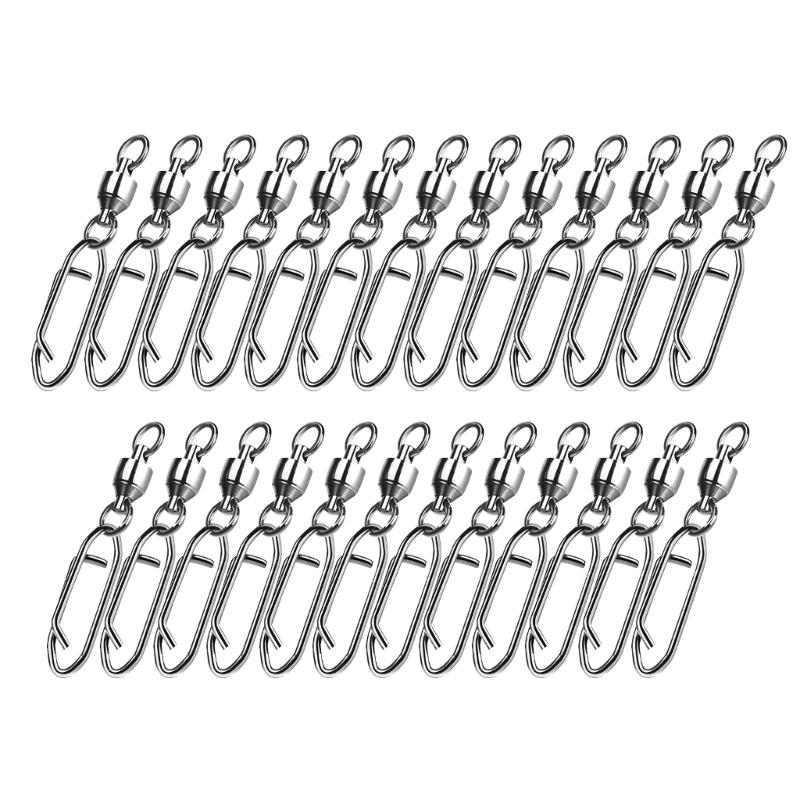 25Pcs Fishing Clip Fishing Tackle Swivels Speed Clip Bearing Swivels Quick Change Snap Connector Power Clip