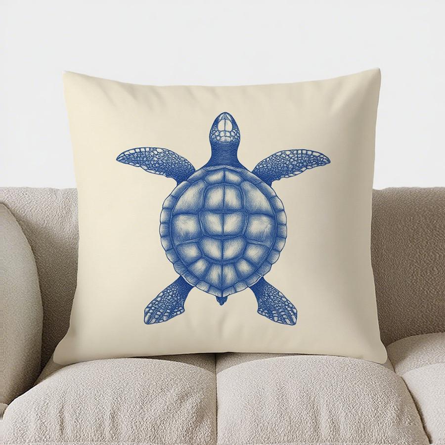 Home Decor Blue Starfish Pattern Decorative Throw Pillow Pattern Cushion Cover Suitable For Sofa Bedroom Car Pillow Cover