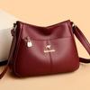 2025 Fashionable Soft Leather Crossbody Shoulder Bag for Middle-Aged and Elderly Women with Large Capacity