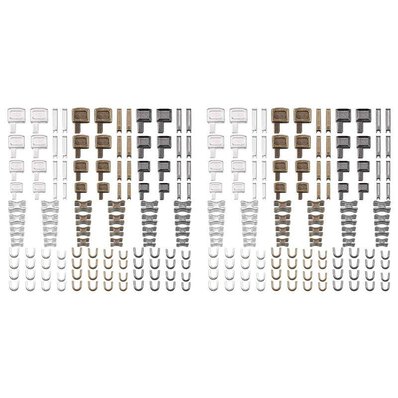 

A60Z240 Pieces Metal Zipper Head Slider,4 Sizes Zipper Bottom Sliders Retainer Insertion Pin,Zipper Stopper Repair Tool Kitmay