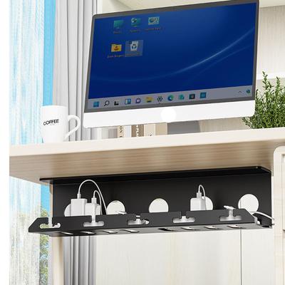 Under Desk Cable Management Cable Tray Under Desk With Clamp Power Strip Cord Holder No Drilling Sturdy Spacious Supplies