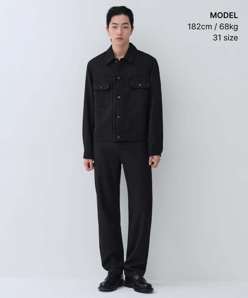 MUSINSA STANDARD Straight Formal Jeans [Black]