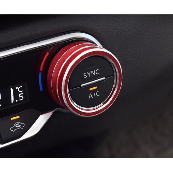For Nissan Altima -2024 Red Alloy Center Console AC Switch Knob Ring Trim 2X