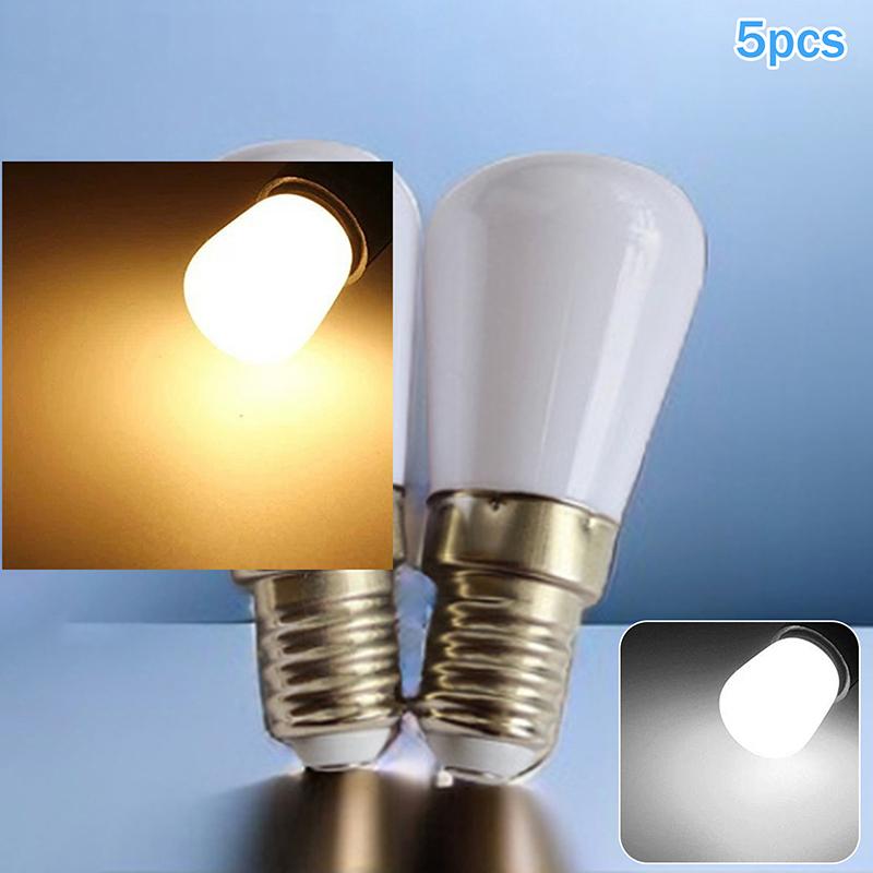 5Pcs E12/E14 Led Fridge Light Bulbs White/Warm Mini Lamp For Refrigerator Cabinet Kitchen Room Indoor Night Light Sewing Lamps