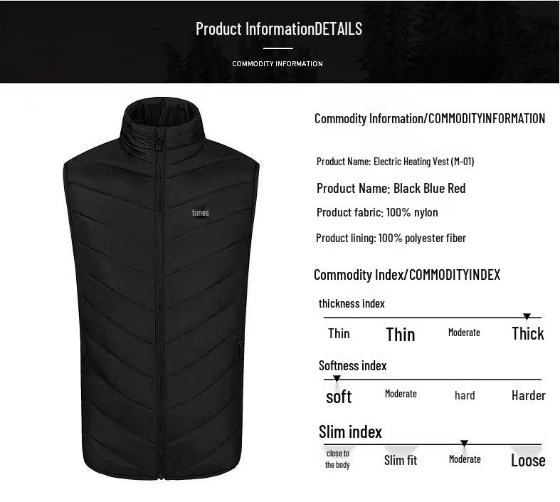 USB Elektrisch Beheizte Weste für Herbst/Winter - Intelligente, Konstante Temperatur Heizkleidung