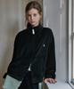 BELLOL Overfit Velvet Zip-Up Black
