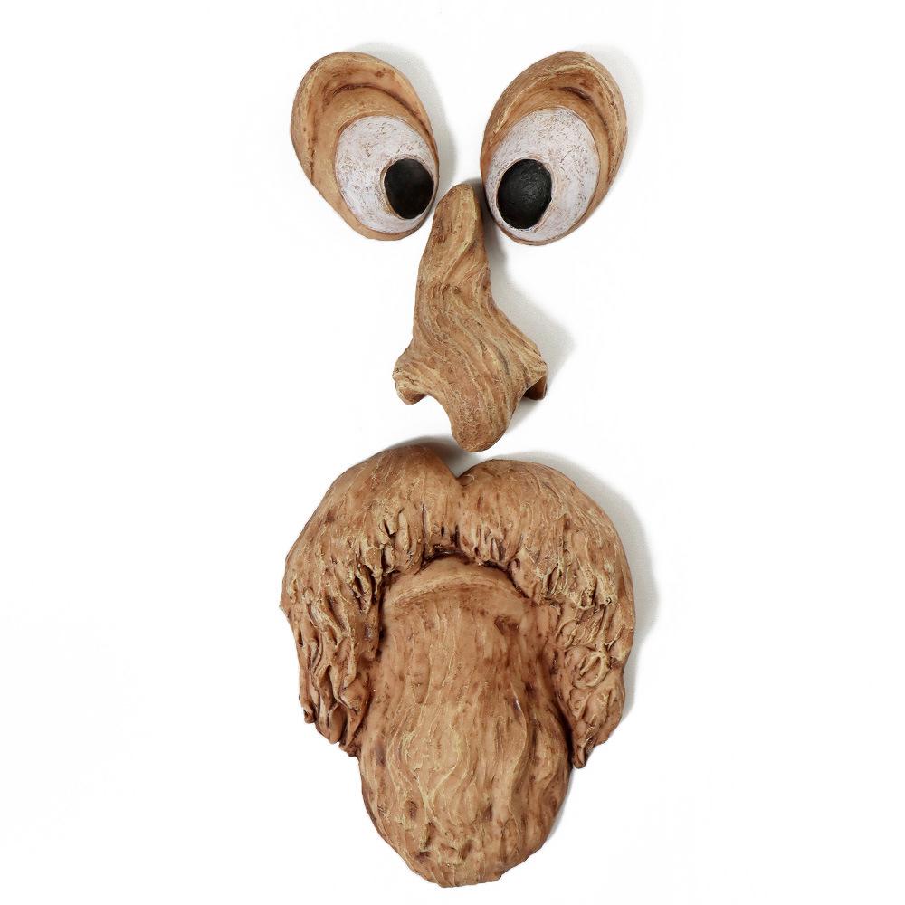 Cross-border Bark Glow Tree Monster Face Resin Ornament - Creative Easter Outdoor Decoration