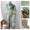Long Strips of Silk Scarf  High-end Sense Mulberry Silk Scarf  Women's Fresh Small Floral Thin Style  Atmosphere  Big Shawl